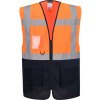 Portwest ES076 ES1 Essential Hi-Vis Manažérska vesta oranžová/námornícka modrá