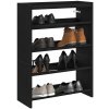 vidaXL Regál na topánky čierny 80x25x61,5 cm spracované drevo