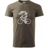 Cyklo kostra - Klasické pánske tričko vyššej gramáže - S ( Army )