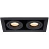 Lucide 09926/02/30 zápustné bodové svietidlo Chimney 2x50W | GU10 - čierna, nastaviteľné, stmievateľné