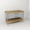 Skrinka pod umývadlo Devo Oval dub/sivá 113 x 74 x 55 cm OV-SU2S113-P34D01L10