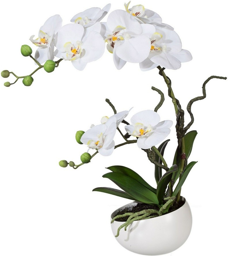 Umelá Orchidea v kvetináči biela, 42 cm 115812-40