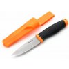 Ganzo Knife G806-OR nôž do prírody 9,8 cm, čierno-oranžová, TPR, plastové puzdro