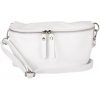 TALIANSKE Bedrová (belt bag) stredná kožená kabelka ľadvinka Talianska Tinka biela