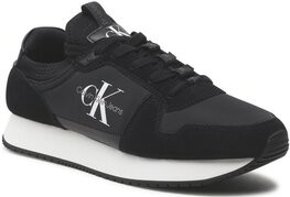 Calvin Klein Jeans Sneakersy Runner Sock Laceup Ny-Lth YM0YM00553 Čierna