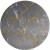 Dywany Łuszczów , Kusový koberec Emerald geometric 1012 grey and gold kruh, 160x160 (priemer) kruh, šedá, chodba / predsieň