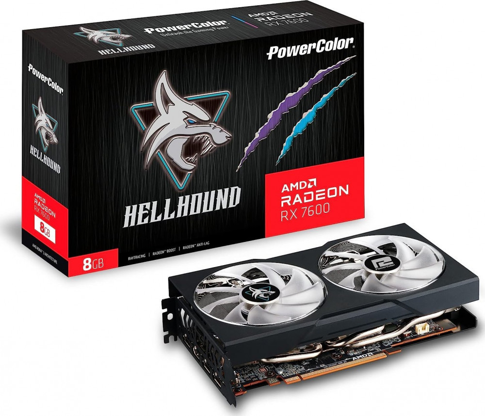 Power Color Radeon RX 7600 Hellhound 8GB GDDR6 RX 7600 8G-L/OC