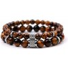Silver Star Marblewood dámsky náramok, hnedý, Tiger Eye, sada 2 kusy, 21 cm