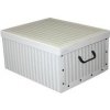 Compactor Skladacia úložná krabica - kartón box Anton 50 x 40 x 25 cm, biela / sivá