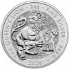 The Royal Mint strieborná minca Tudor Beasts Queens Lion 2026 2 oz