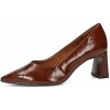 Tamaris dámske lakované lodičky - hnedé - 37