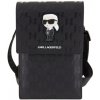 Karl Lagerfeld Saffiano Monogram Ikonik NFT univerzálna taška iPhone - čierne