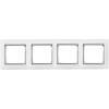 Legrand Valena - Štvornásobný rámik, biela/strieborný prúžok - 770494