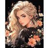 Diamantový obraz Maľovaná žena s kvetmi