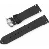 Deveroux Kožený řemínek PD005, spona - Černý - 22mm DEV0106