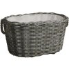vidaXL Košík s rúčkami na palivové drevo 60x40x28 cm sivá vŕba 286985