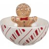 Clayre & Eef Biela keramická miska Perníček Gingerbread - Ø 12*6 cm / 250 ml - Clayre & Eef