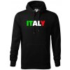 Italy Nápis - Mikina pánska Cape s kapucňou - 2XL ( Čierna )
