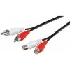 PremiumCord Kabel 2x Cinch-2x Cinch, M/F 5m kjackcmf2-5
