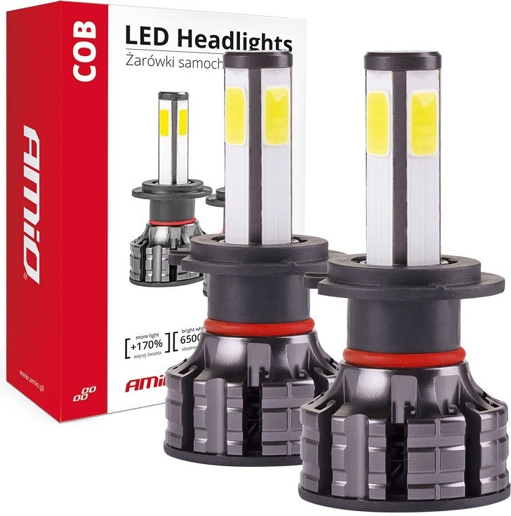 LED žiarovky hlavného svietenia H7 COB 4Side
