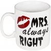 Out Of The Blue Veľký keramický hrnček s nápisom Mrs. Always Right