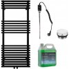 CERANO - Kúpeľňový elektrický radiátorový set Luigi - 600W - čierna matná - 1200x500 mm
