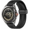 eses Silikónový dierkovaný remienok s magnetickou sponou - Čierny, 22 mm