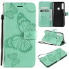 Peňaženkové puzdro Pressed Printing Butterfly Pattern na Huawei P Smart Z -zelená
