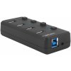 Natec Mantis 2 aktívny rozbočovač s funkciou nabíjania 4x USB 3.0 HUB, vypínač, napájací adaptér NHU-1557