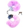 Furry Cuffs Purple Železné putá s kožušinkou