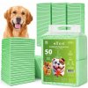 NUXIE® Hygienické podložky pre psa 45 × 60 cm 50 ks zelené (Absorpčné podložky pre šteňatá, psov a domáce zvieratá do bytu, prepravky aj na cestovanie)
