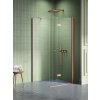 New Trendy New Soleo Copper Brushed sprchovací kút 100x100 cm obdĺžniková medená brúsené/priehľadné sklo K-2072