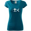 Ježíšova ryba - Dámske tričko Pure - L ( Petrolejová )