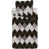 JERRY FABRICS 3D Obliečky Káry čierne micro Polyester - mikrovlákno, 140/200, 70/90 cm