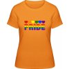 Premium Pride Tričko Dúhový dizajn Pride Oranžová