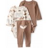 CARTER'S Set 3dielny body dl. rukáv 2 ks, nohavice brown Fox chlapec NB/veľ.56