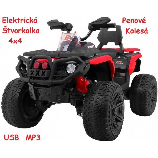 Joko Elektrická štvorkolka 4x4 XL ATV odpružené penové kolesá USB MP3  červená od 228 € - Heureka.sk