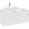 VILLEROY & BOCH Collaro závesná skrinka pod umývadlo na dosku (umývadlo vľavo), 4 zásuvky, s LED osvetlením, 1200 x 500 x 548 mm, Glossy White, C129B0DH