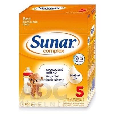 Sunar Complex 5 mliečna výživa (od ukonč. 36. mesiaca) (inov.2020) 1x600 g