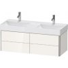 Duravit XSquare - Dvojumývadlová skrinka 40x118x46 cm, 4 zásuvky, lesklá biela XS416402222