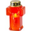Sviečka MagicHome, kríž, LED, na hrob, červená, 2xAA, 15,3x6,8 cm, (súčasť balenia 2xAA)