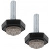 Walteco Stavacia skrutka M8, základňa 30x30mm s filcovou podložkou, výška 35mm, čierna, 2 ks , 50380
