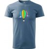 Teplovzdušný balón v oblakoch - Klasické pánske tričko vyššej gramáže - XL ( Denim )