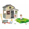 Set domček Priateľov s plnými dverami a pieskovisko Friends Evo Life Playhouse Smoby rozšíriteľný s vozíkom a vedro setom