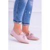 Ružové semišové balerínky s ozdobným viazaním pre dámy v zľave, 978-A8 PINK__6334-36 36