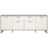 Biela/v prírodnej farbe komoda v dekore duba 196x73x39 cm Ikast – Tvilum