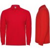 Pánske POLO tričko s dlhým rukávom Bavlna PIQUE ROLY 6635 ČERVENÁ 3XL