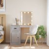 Toaletný stolík s LED svetlami betónovo sivý 90x42x132,5 cm