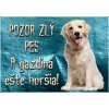 Pozorpes.sk, výstražná tabuľka (Zlatý retríver)