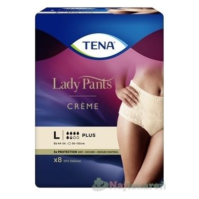 TENA Lady Pants Creme L dámske naťahovacie inkontinenčné nohavičky, krémové 8ks